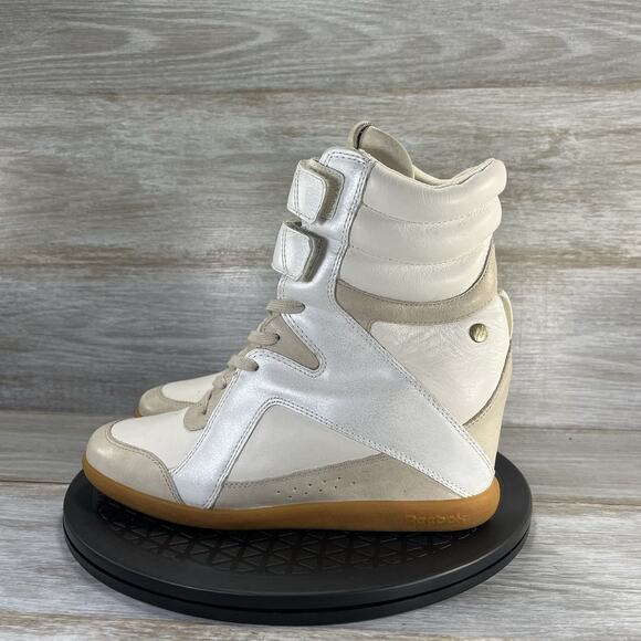 Reebok Women’s Alicia Keys Hidden Hook Loop Zip Wedge High Top Sneakers Size 8.5 - Picture 1 of 8